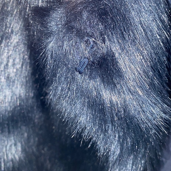 ZARA Trafaluc faux fur jacket short fur midnight blue Size S - Picture 7 of 15